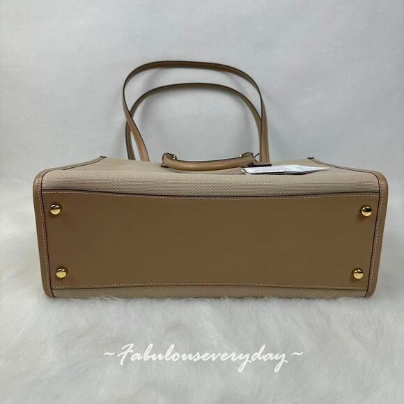 Coach Maggie Tote Bag In Colorblock In Canvas/Gold/Dark Natural Multi CAK59 NWT - Picture 9 of 11